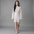 "Pearl Riviera" Crochet Dress - Luxuriöses Crochet Spitzen-Minikleid - The Femme Club