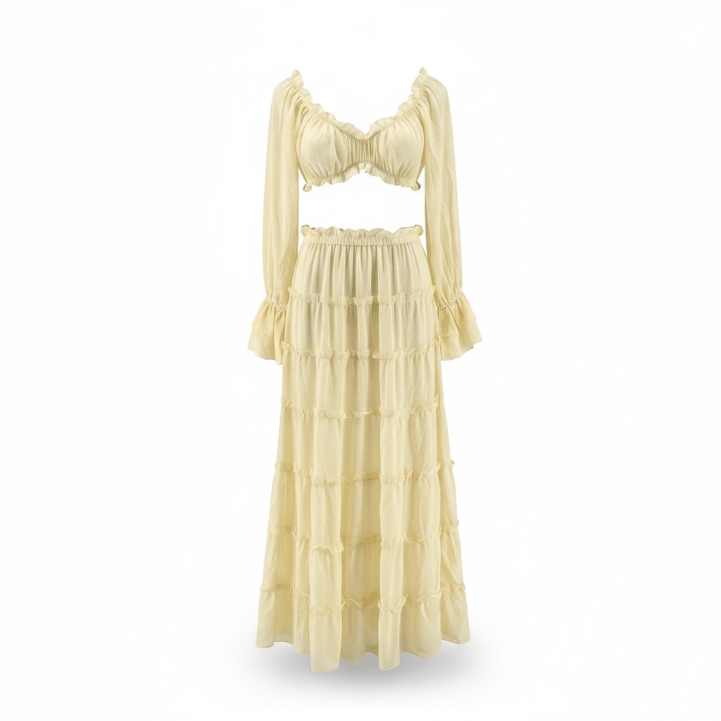 "Riviera" Maxi Set - 2-teiliges Off-Shoulder Maxi Set - The Femme Club