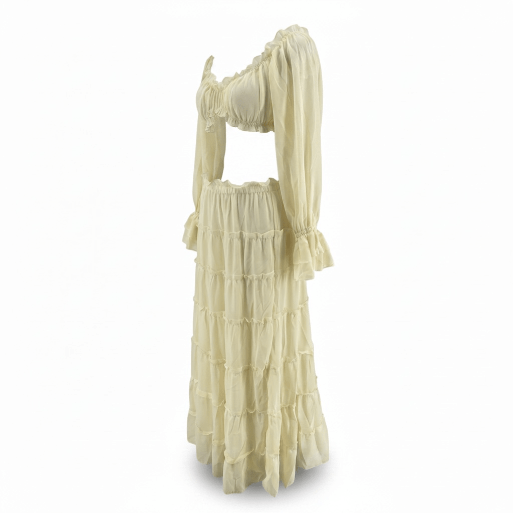 "Riviera" Maxi Set - 2-teiliges Off-Shoulder Maxi Set - The Femme Club