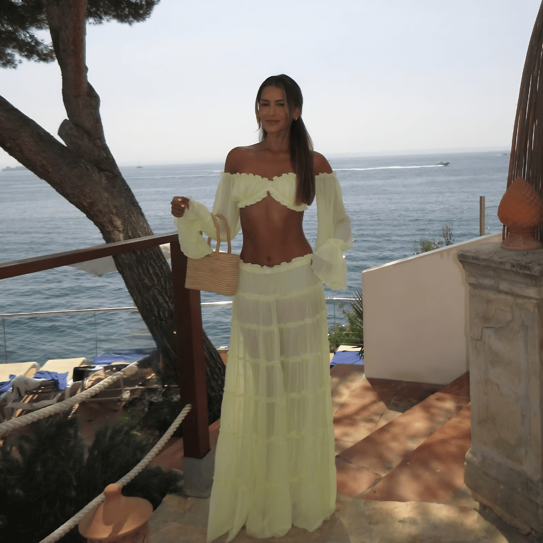 "Riviera" Maxi Set - 2-teiliges Off-Shoulder Maxi Set - The Femme Club