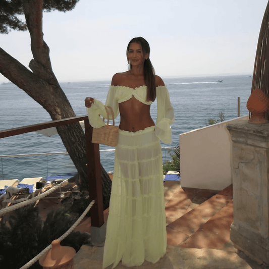"Riviera" Maxi Set - 2-teiliges Off-Shoulder Maxi Set - The Femme Club
