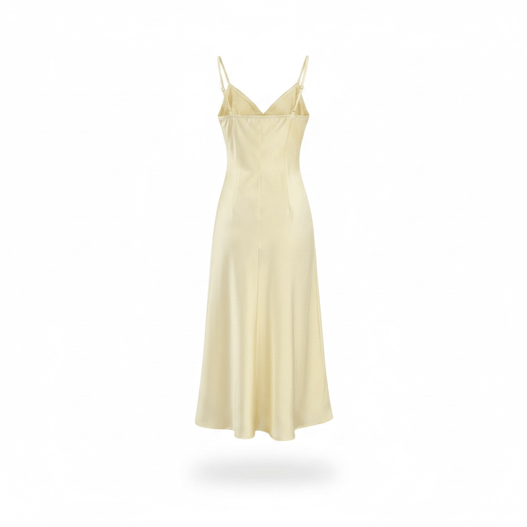 "Satin Soleil" Spitzenkleid - Satin Maxikleid - The Femme Club