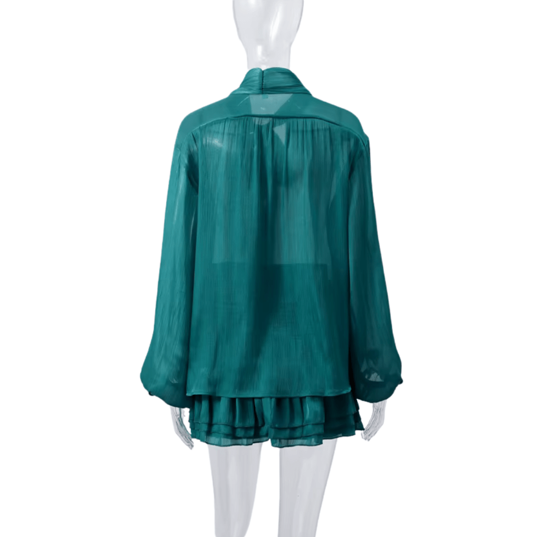 Seraphina Silk Glow Dress - Minikleid mit Schleife - The Femme Club