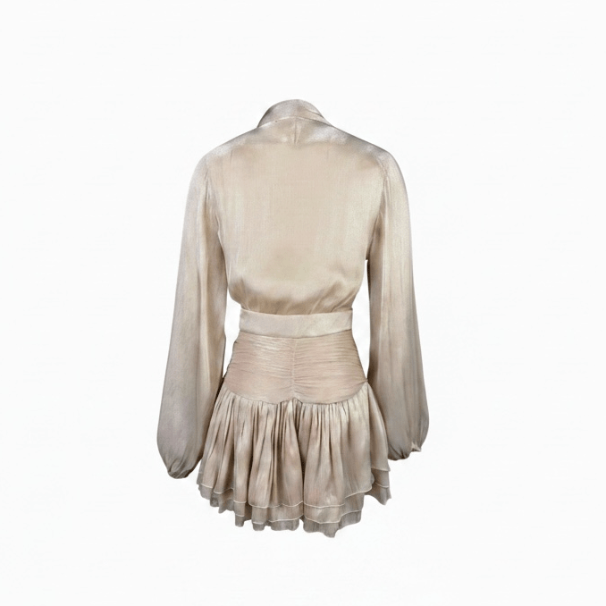 Seraphina Silk Glow Dress - Minikleid mit Schleife - The Femme Club