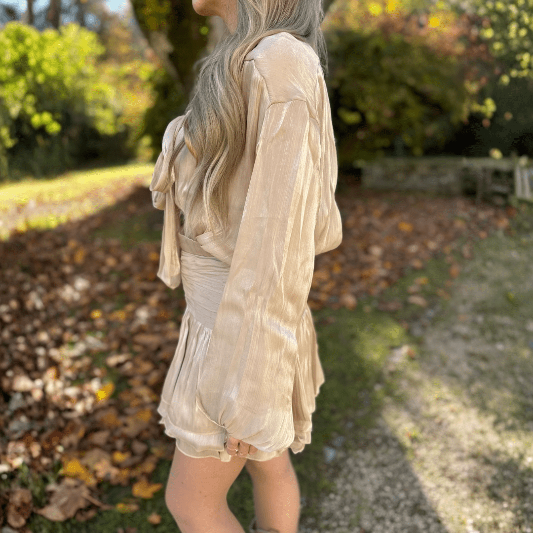 Seraphina Silk Glow Dress - Minikleid mit Schleife - The Femme Club