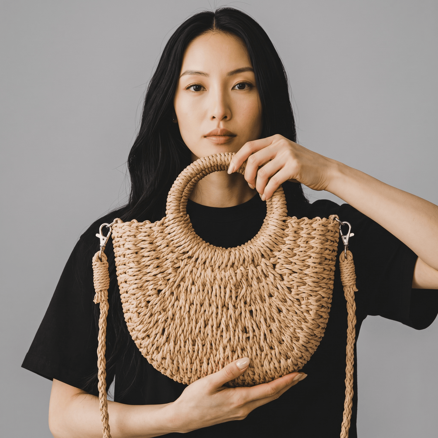 "Solmira" Halfmoon Tote - Strandtasche Damen - The Femme Club