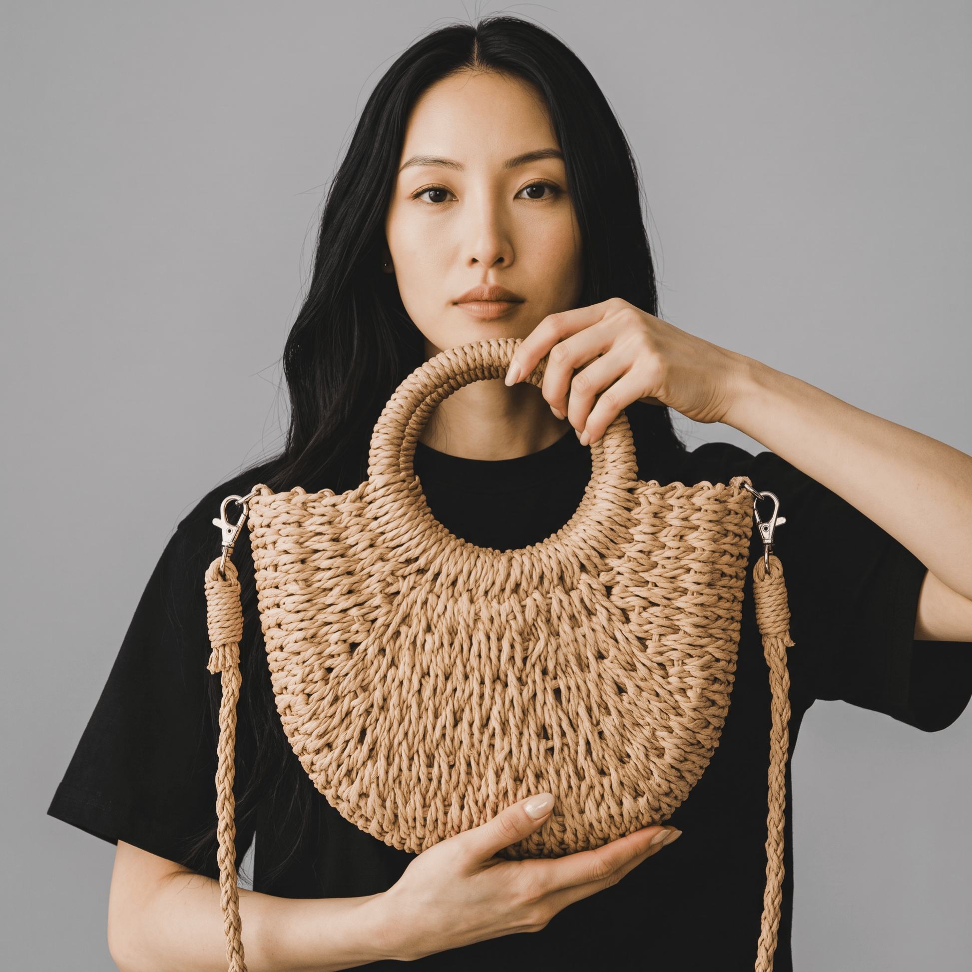 "Solmira" Halfmoon Tote - Strandtasche Damen - The Femme Club