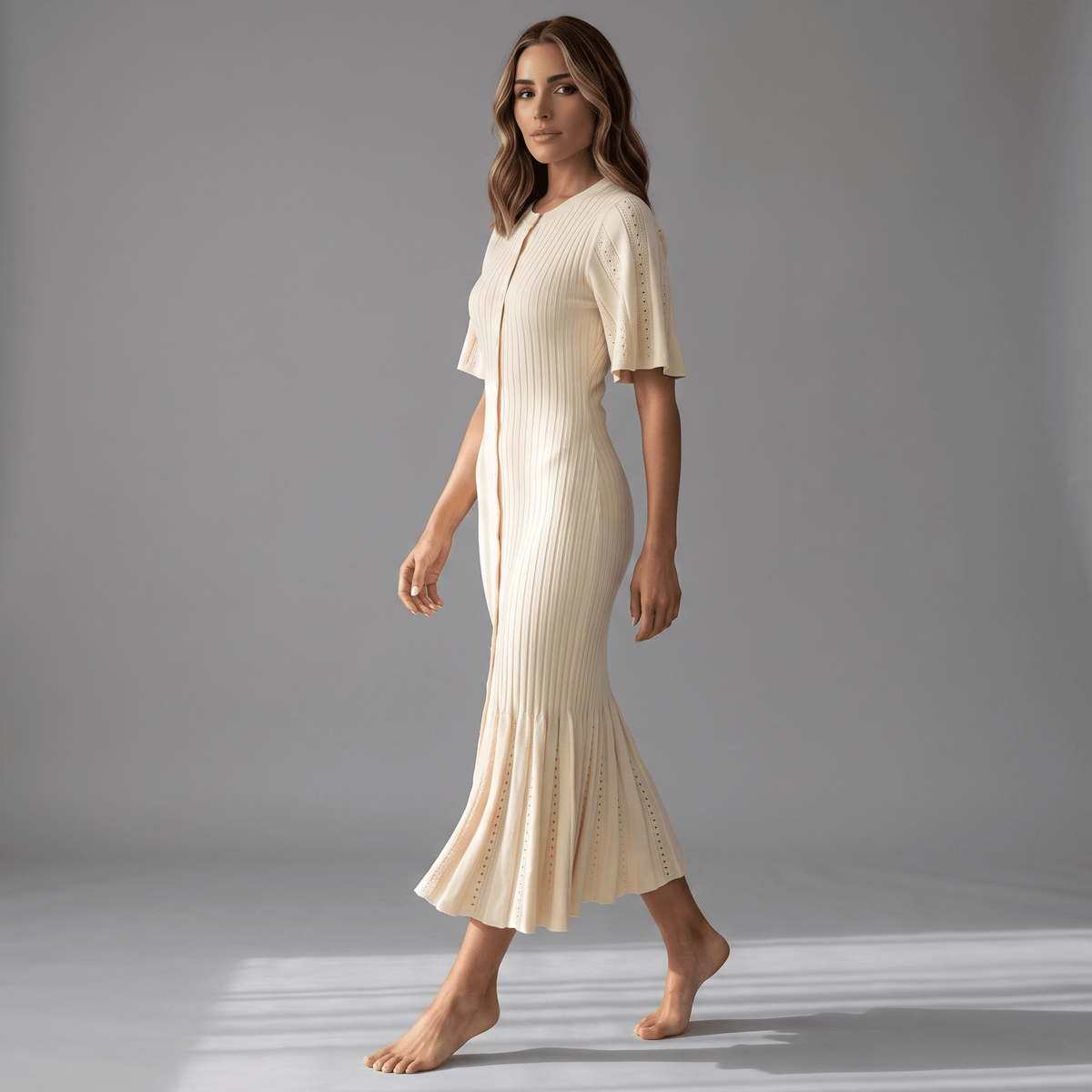 "Solvienne" Midi Dress - Midi Kleid - The Femme Club