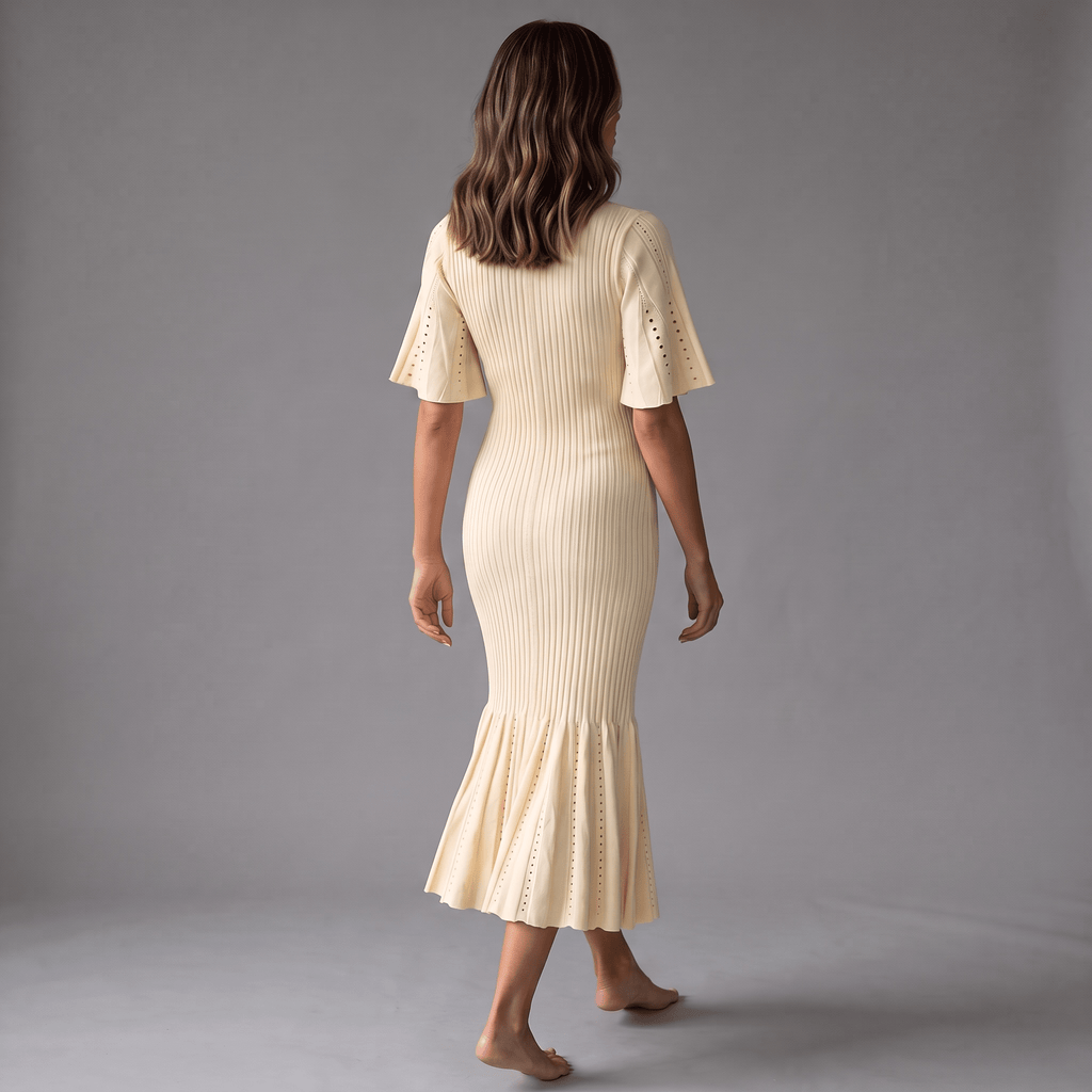 "Solvienne" Midi Dress - Midi Kleid - The Femme Club