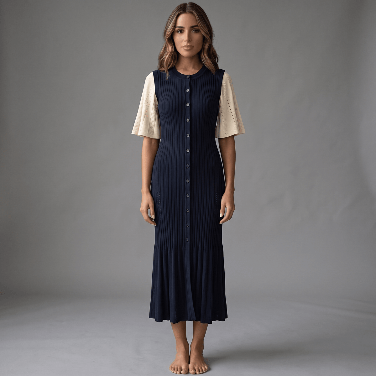 "Solvienne" Midi Dress - Midi Kleid - The Femme Club