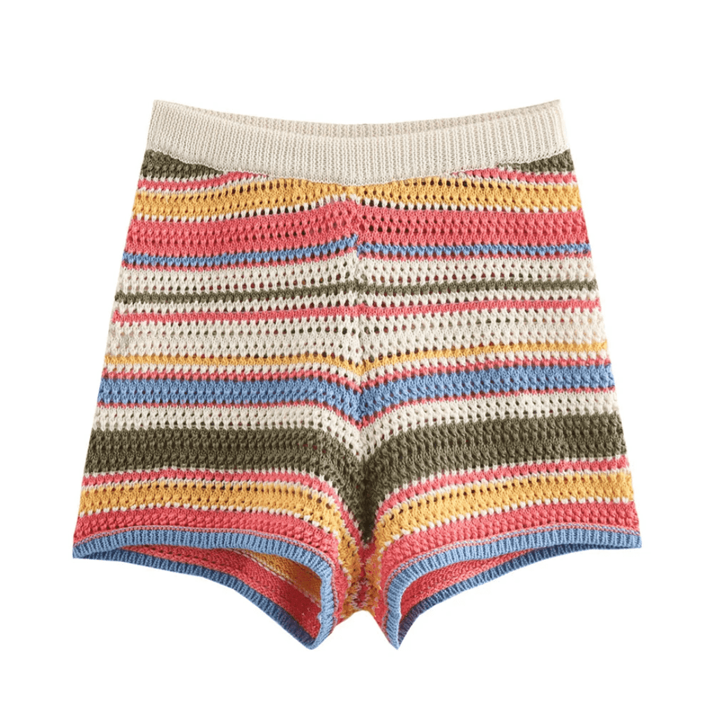 Strickset "Valéria" - Zweiteiler - Set aus Häkelstrick (Oberteil + Shorts) - The Femme Club