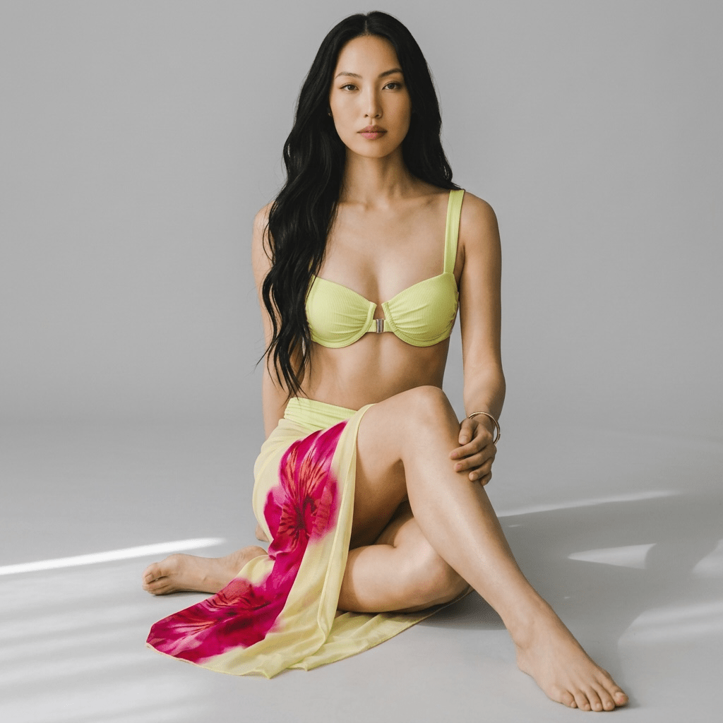 Swim Set "Elvona" - Zweiteiliges Bikini-Set mit Maxirock - The Femme Club