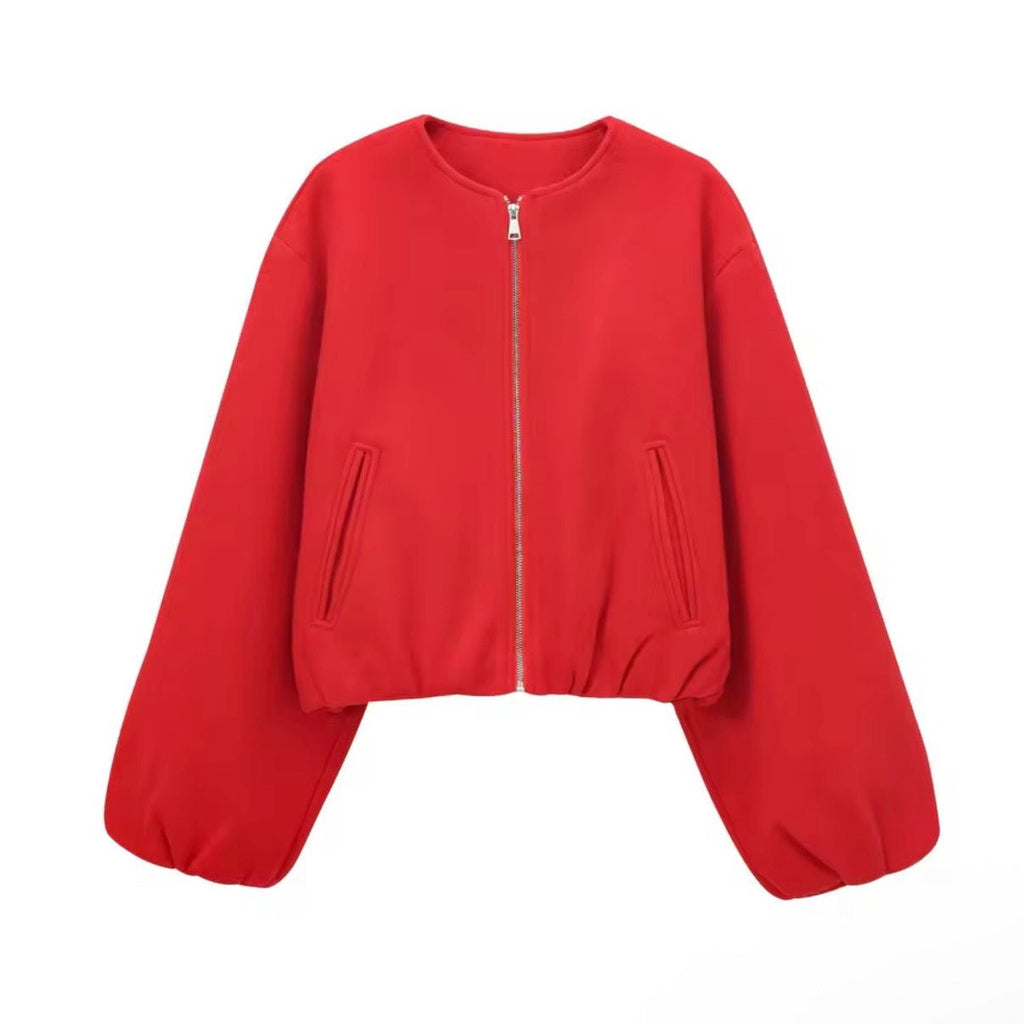 „Trendy“ Oversized Bomberjacke mit Reißverschluss - Damenjacke - The Femme Club