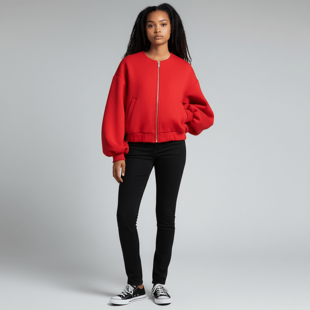 „Trendy“ Oversized Bomberjacke mit Reißverschluss - Damenjacke - The Femme Club