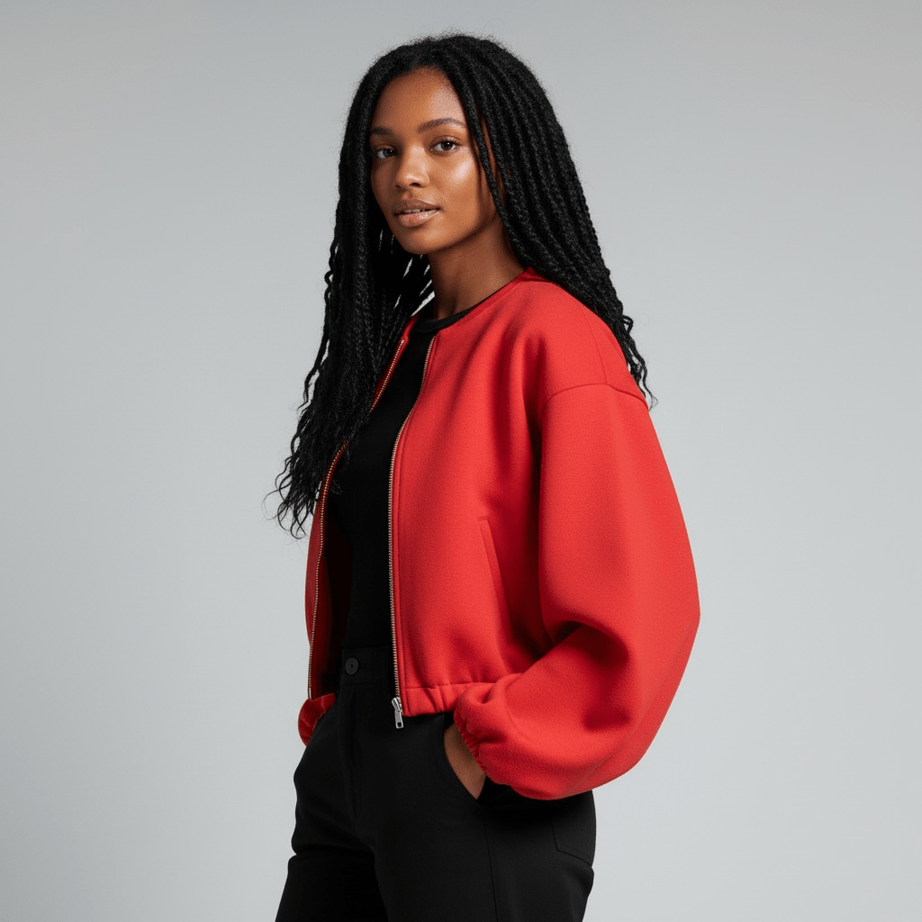 „Trendy“ Oversized Bomberjacke mit Reißverschluss - Damenjacke - The Femme Club