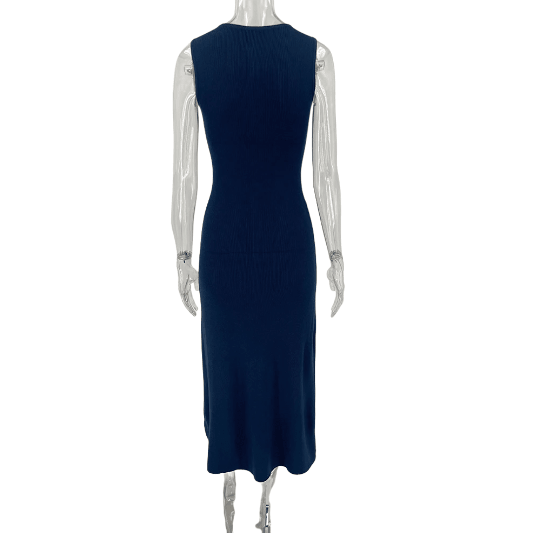 "Valencia" Sculpt Button Dress - Midikleid Damen - The Femme Club