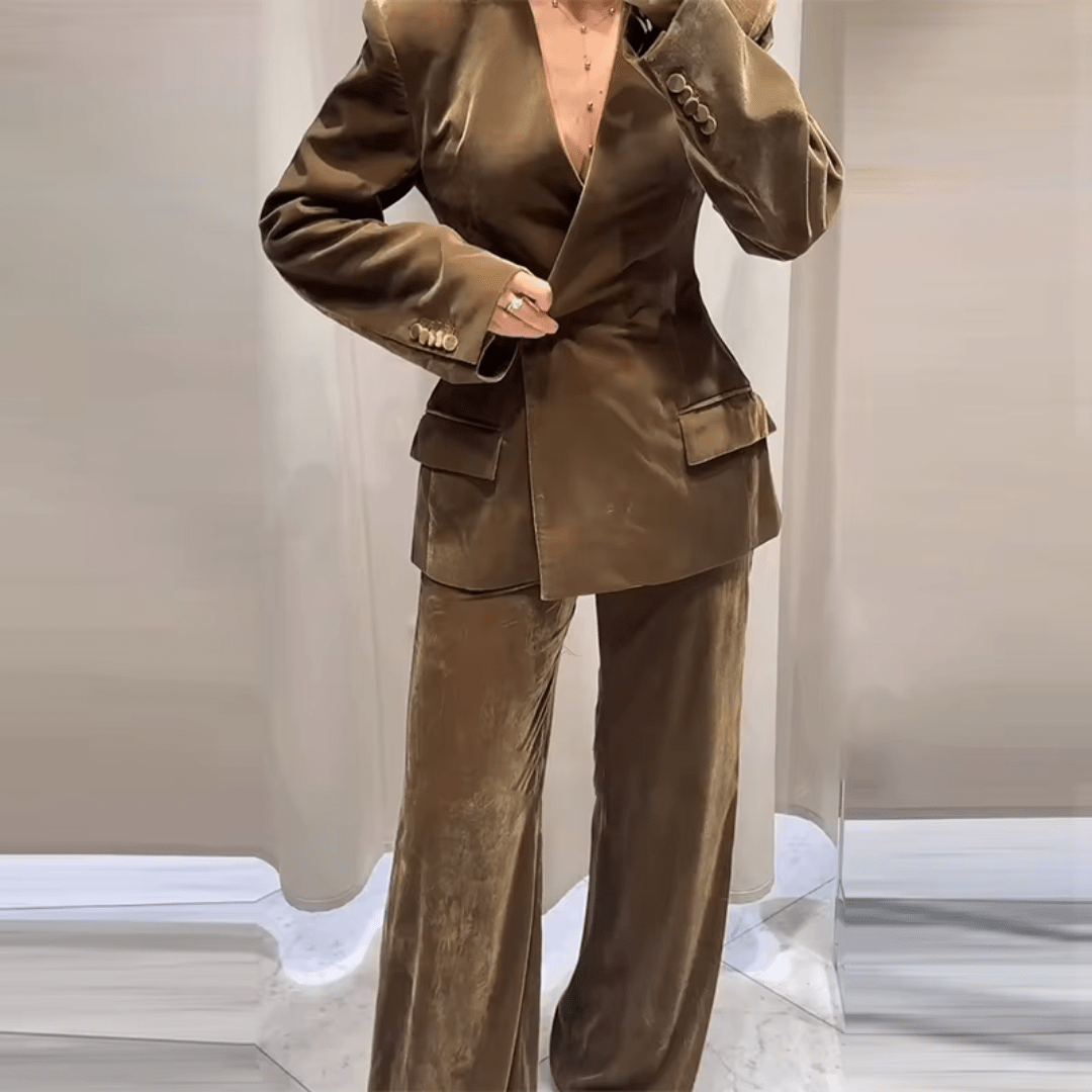 "Velvet Authority" Blazer Set - Hosenanzug - The Femme Club