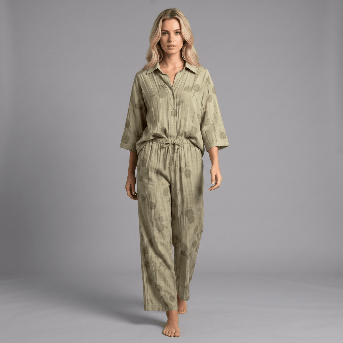 "Wild Fleur" Co-Ord - Set aus Hemd und Hose - The Femme Club