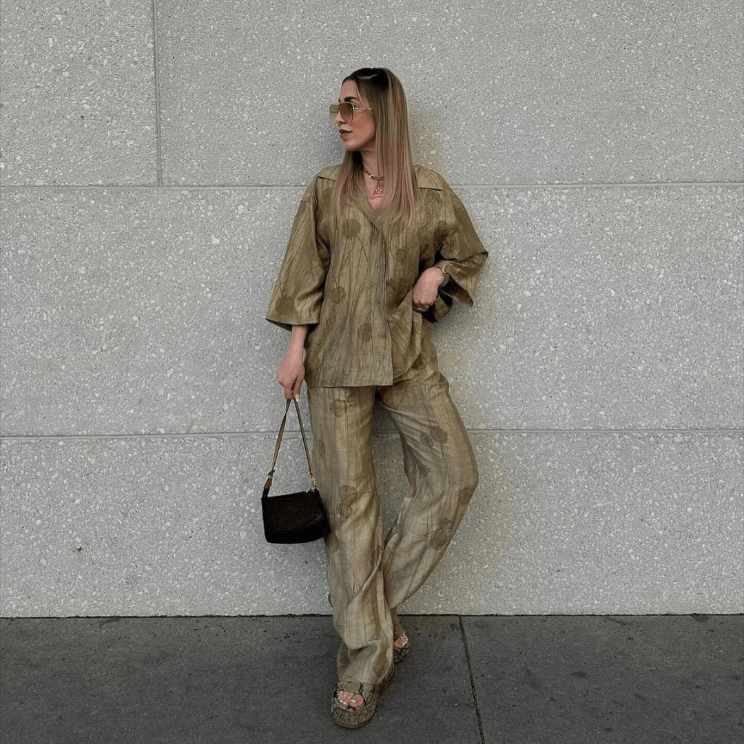 "Wild Fleur" Co - Ord - Set aus Hemd und Hose - The Femme Club