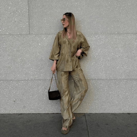 "Wild Fleur" Co - Ord - Set aus Hemd und Hose - The Femme Club
