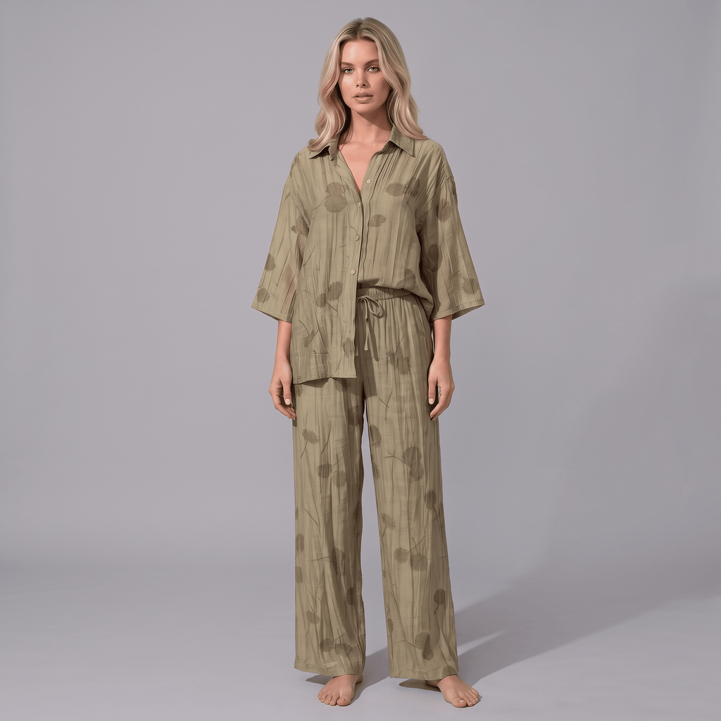 "Wild Fleur" Co-Ord - Set aus Hemd und Hose - The Femme Club