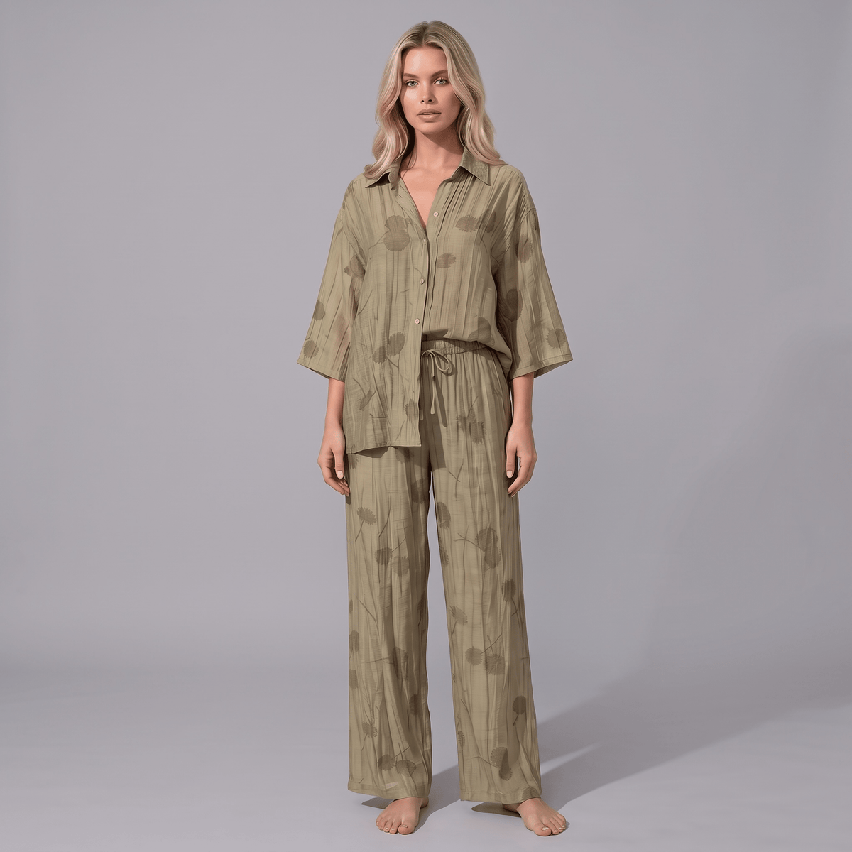 "Wild Fleur" Co-Ord - Set aus Hemd und Hose - The Femme Club