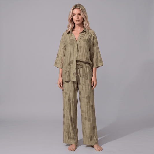 "Wild Fleur" Co-Ord - Set aus Hemd und Hose - The Femme Club