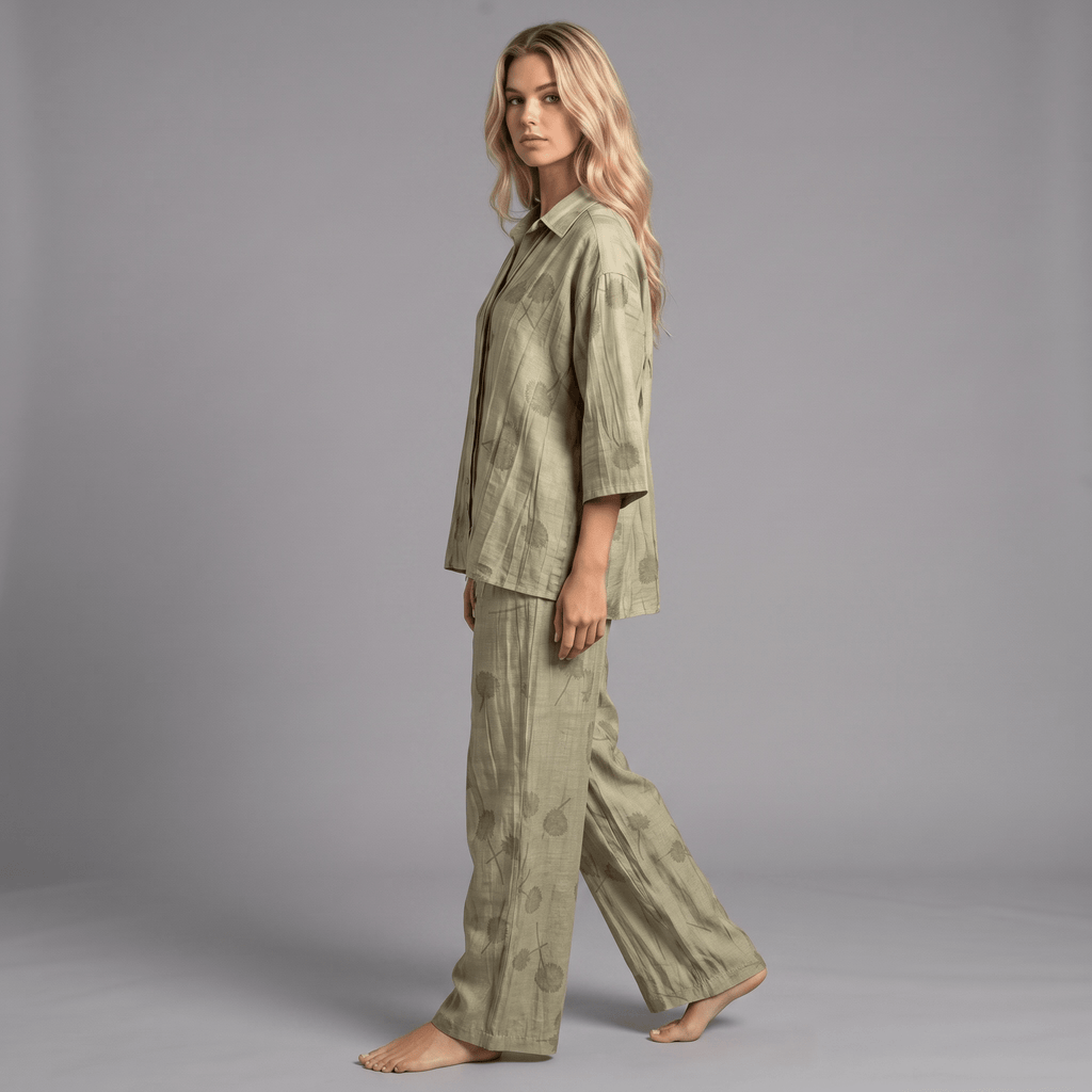 "Wild Fleur" Co-Ord - Set aus Hemd und Hose - The Femme Club