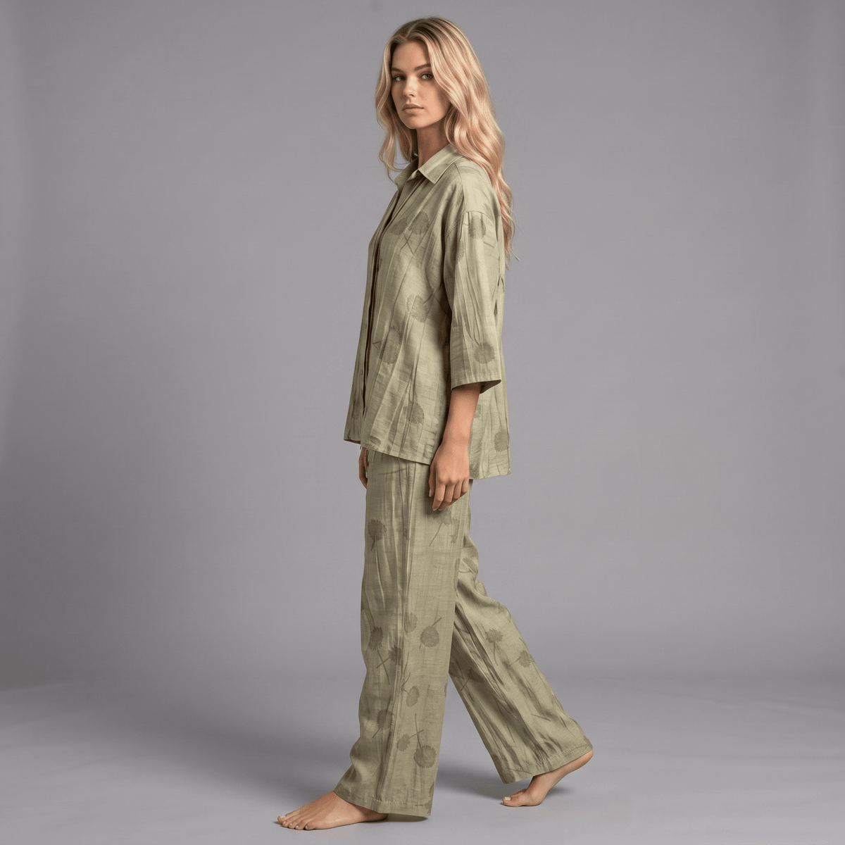 "Wild Fleur" Co-Ord - Set aus Hemd und Hose - The Femme Club