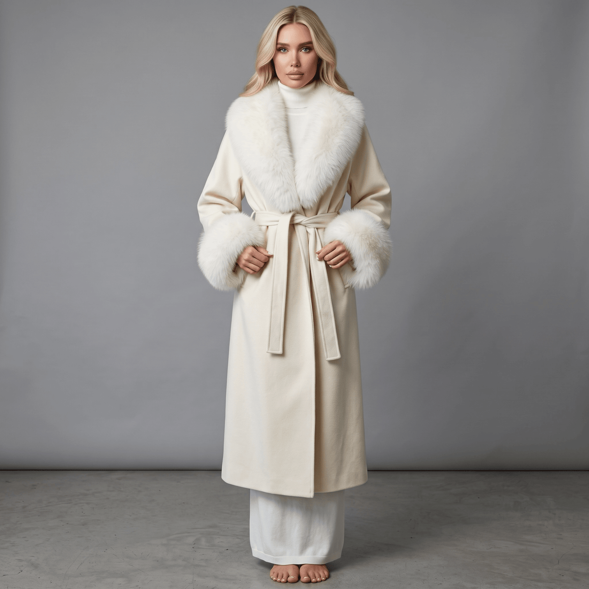 „Winter Muse“ Faux-Fur Wrap Coat - Wrap Coat - The Femme Club