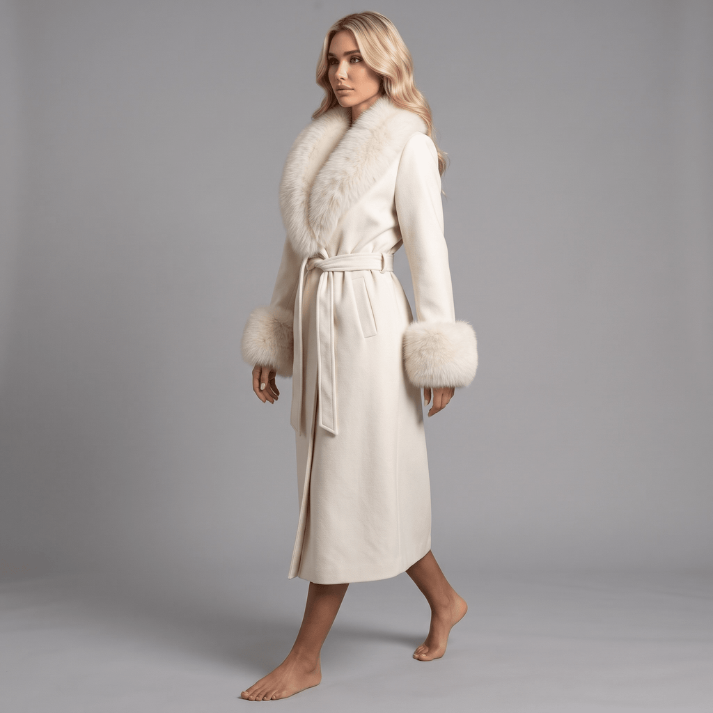 „Winter Muse“ Faux-Fur Wrap Coat - Wrap Coat - The Femme Club