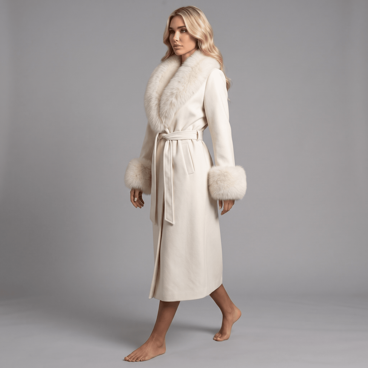 „Winter Muse“ Faux-Fur Wrap Coat - Wrap Coat - The Femme Club