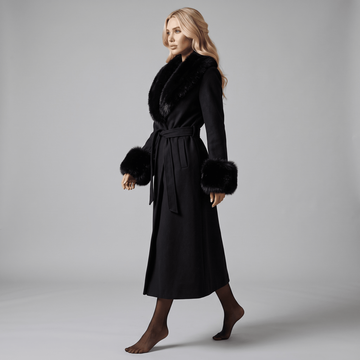 „Winter Muse“ Faux-Fur Wrap Coat - Wrap Coat - The Femme Club