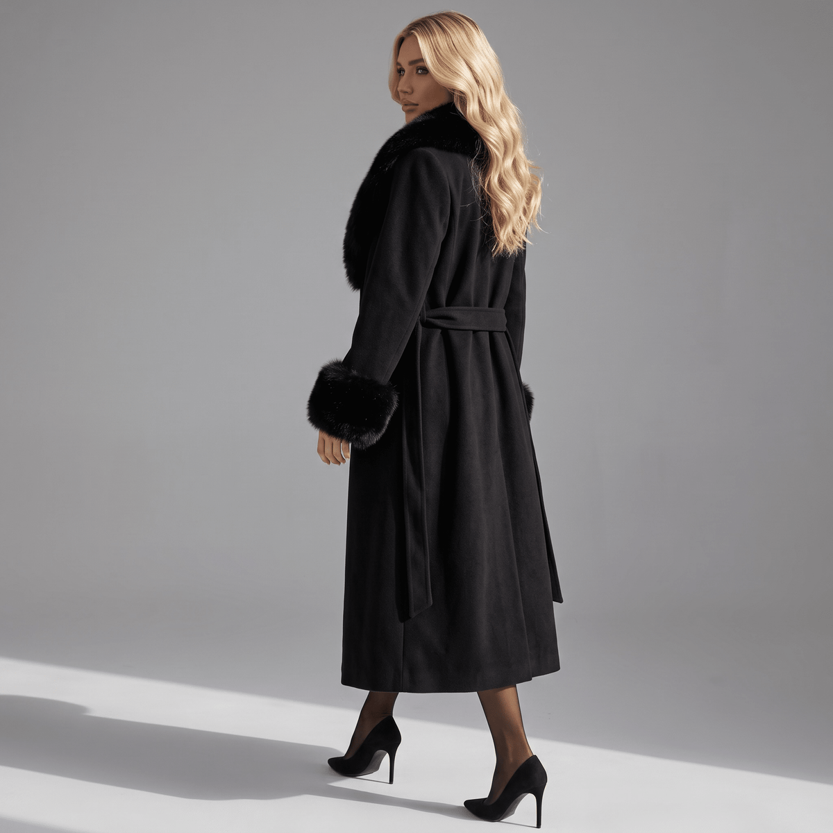 „Winter Muse“ Faux-Fur Wrap Coat - Wrap Coat - The Femme Club
